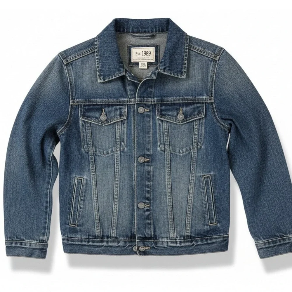 The Place Est 1989 Denim Jacket Blue Classic Trucker‎ Style Girls Large (10/12)